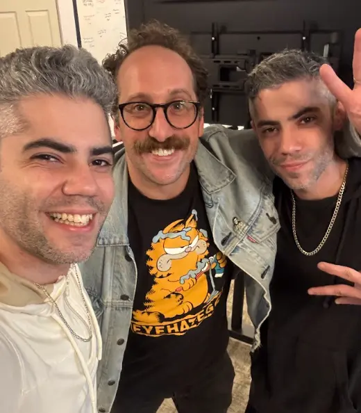 Cast selfie behind the scenes